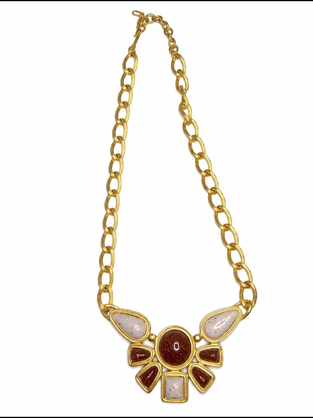 Vintage 1992 Avon Desert Sands Egyptian Style Gold Tone Necklace - Picture 2 of 8
